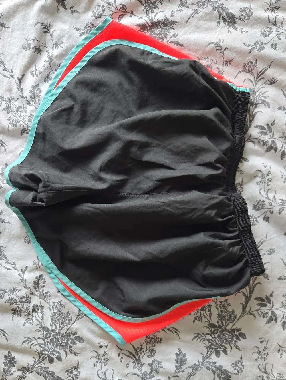 Nike Dri-FIT Tempo Running Shorts  Black Coral Teal Lined 3